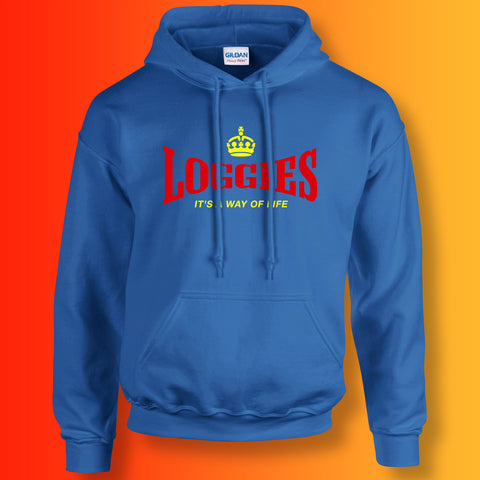 Loggies Hoodie with It's a Way of Life Design Royal Blue