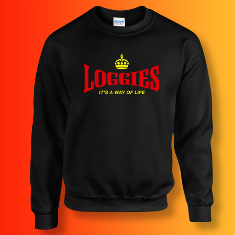 Loggies Sweater with It's a Way of Life Design Black