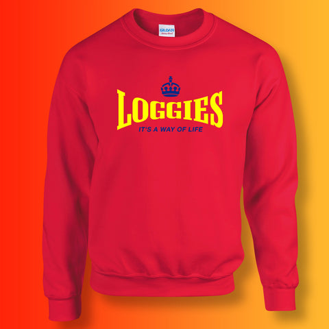 Loggies Sweater with It's a Way of Life Design Red