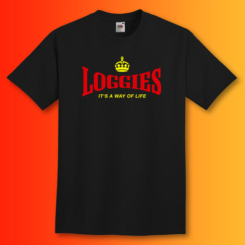 Loggies T-Shirt with It's a Way of Life Design Black
