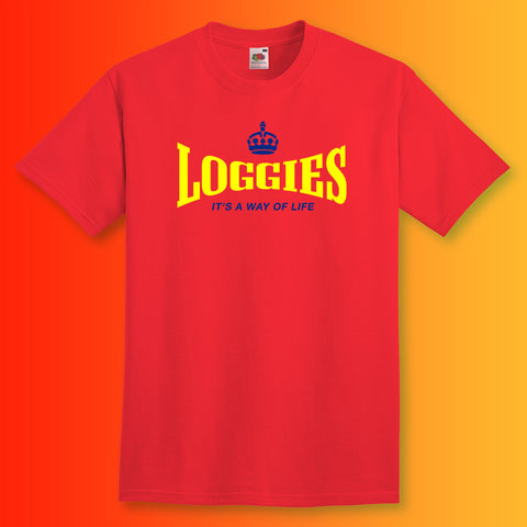 Loggies T-Shirt with It's a Way of Life Design Red