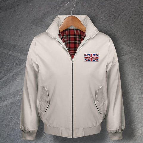 London Coloured Union Jack Embroidered Harrington Jacket