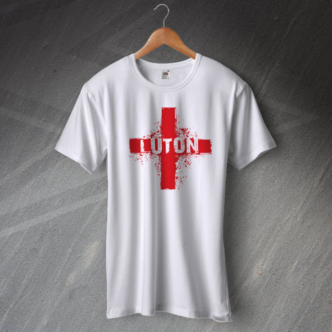 Luton T-Shirt Grunge Flag of England