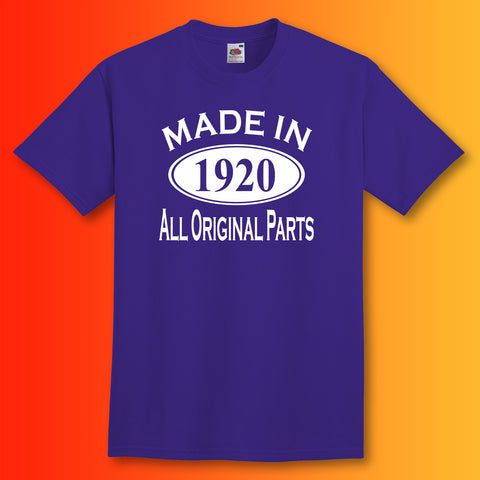 Made In 1920 T-Shirt Purple