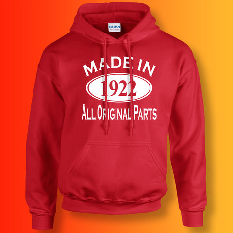 Made In 1922 Hoodie Red