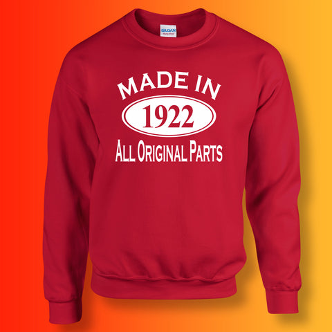 Made In 1922 All Original Parts Sweater Red