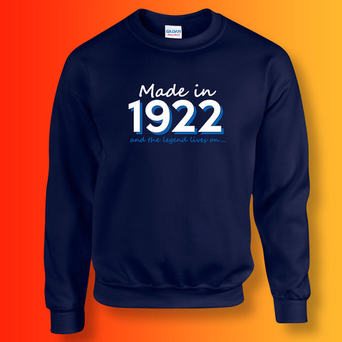 Made In 1922 and The Legend Lives On Sweater Navy