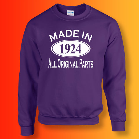 Made In 1924 All Original Parts Sweater Purple