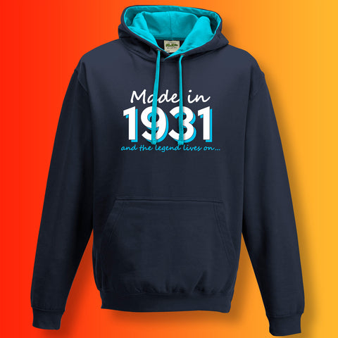 Made In 1931 and The Legend Lives On Unisex Contrast Hoodie