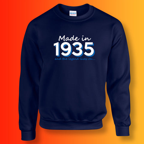 Made In 1935 and The Legend Lives On Sweater Navy