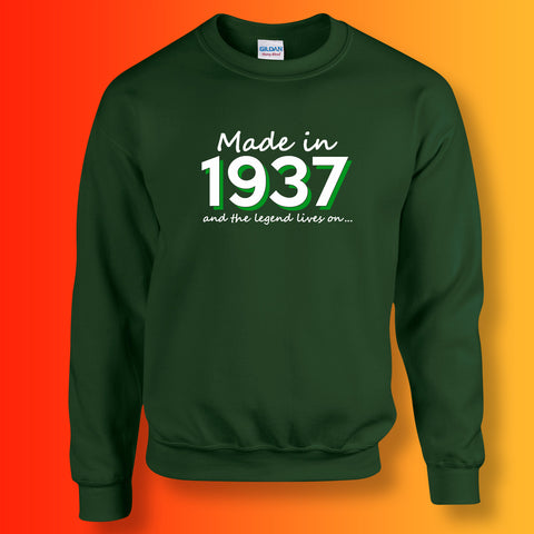 Made In 1937 and The Legend Lives On Sweater Bottle Green