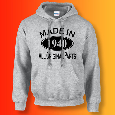 Made In 1940 Hoodie Heather Grey