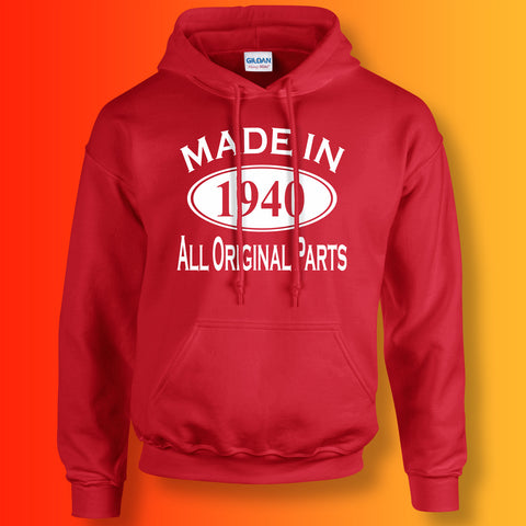 Made In 1940 Hoodie Red