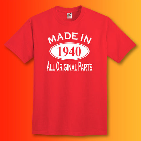 Made In 1940 T-Shirt Red