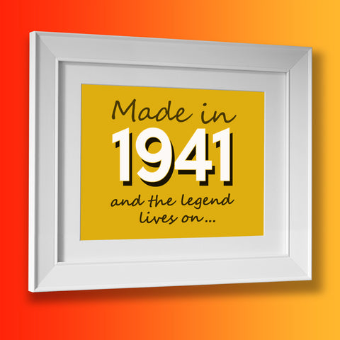 Made In 1941 and The Legend Lives On Framed Print Sunflower