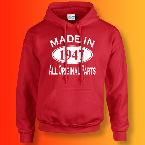 Made In 1947 Hoodie Red