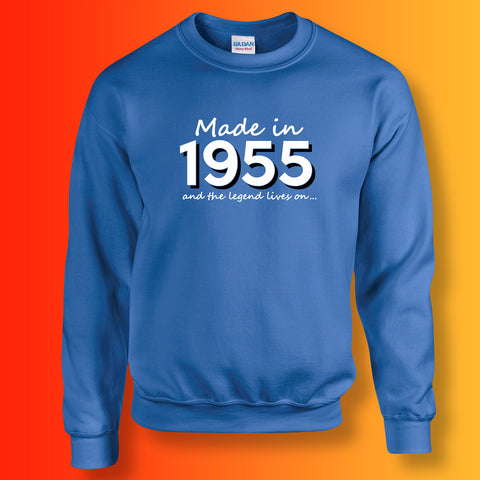 Made In 1955 and The Legend Lives On Sweater Royal Blue