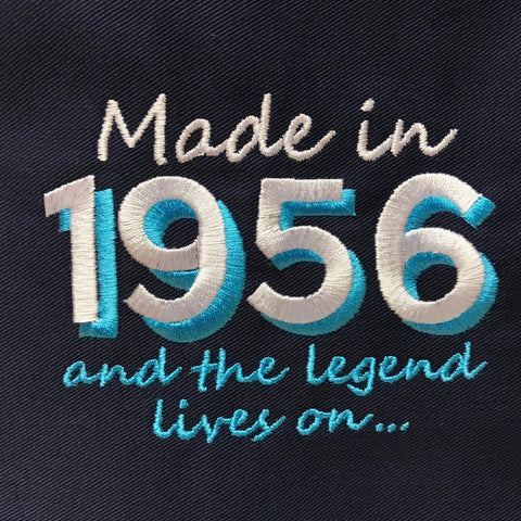Made in 1956 and The Legend Lives On Embroidered Badge