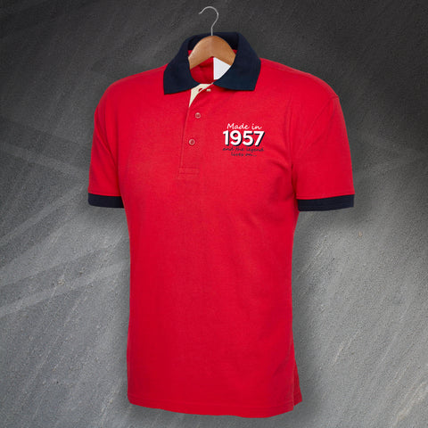 1957 Polo Shirt Embroidered Tricolour Made in 1957 and The Legend Lives On