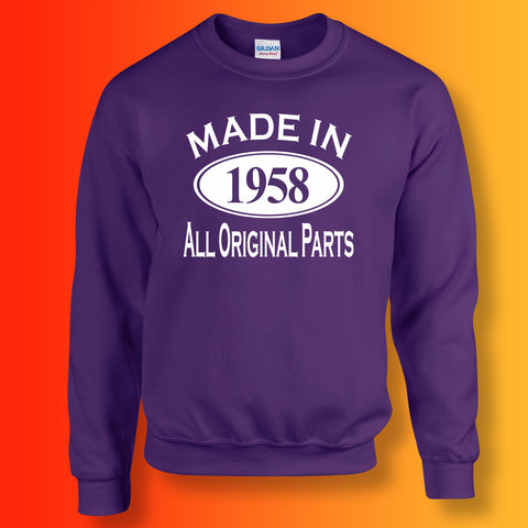 Made In 1958 All Original Parts Sweater Purple