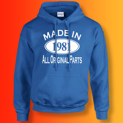 Made In 1981 Hoodie Royal Blue