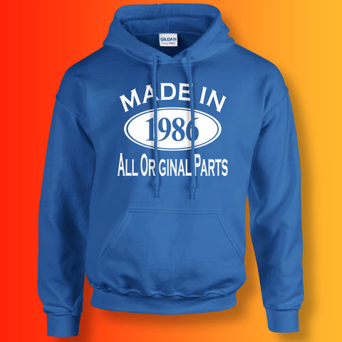 Made In 1986 Hoodie Royal Blue