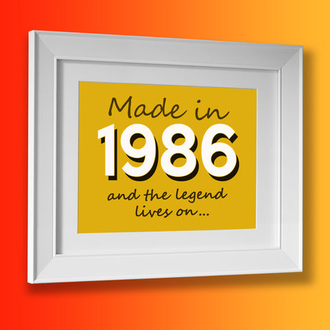 Made In 1986 and The Legend Lives On Framed Print Sunflower