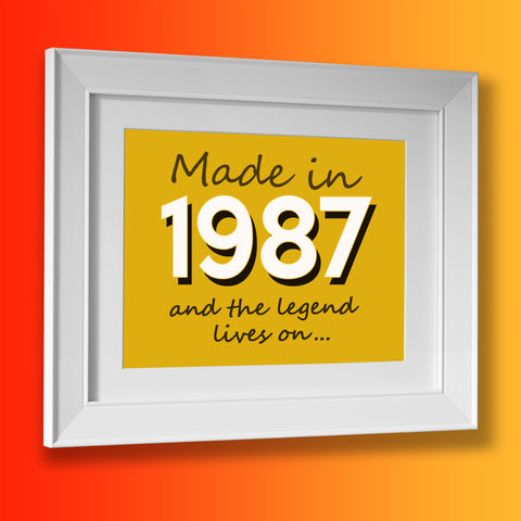 Made In 1987 and The Legend Lives On Framed Print Sunflower
