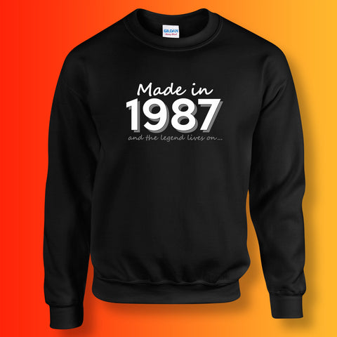Made In 1987 and The Legend Lives On Sweater Black