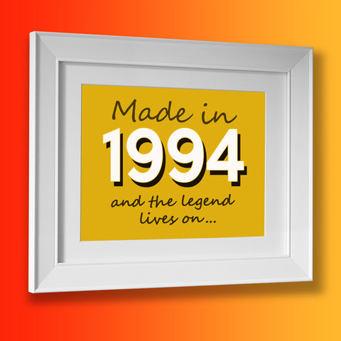 Made In 1994 and The Legend Lives On Framed Print Sunflower