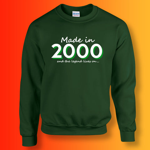 Made In 2000 and The Legend Lives On Sweater Bottle Green