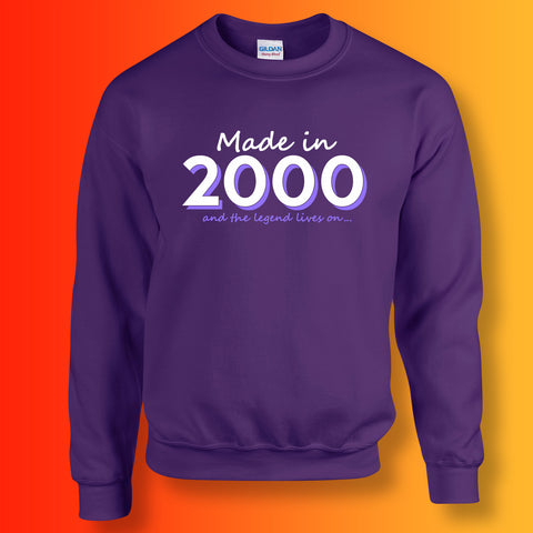 Made In 2000 and The Legend Lives On Sweater Purple