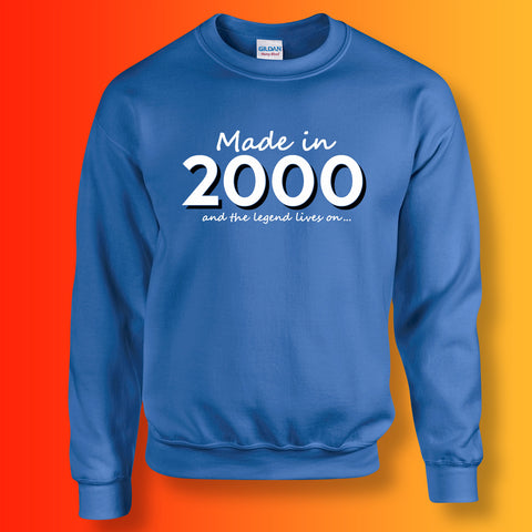 Made In 2000 and The Legend Lives On Sweater Royal Blue