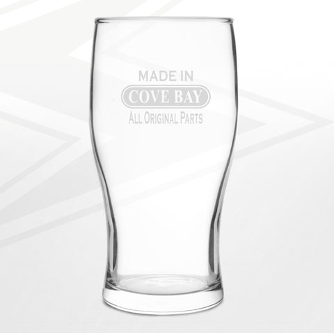 Cove Bay Pint Glass Engraved Made in Cove Bay All Original Parts