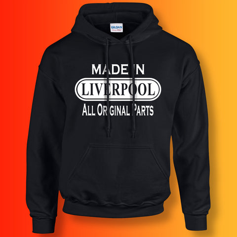Made In Liverpool All Original Parts Hoodie Black