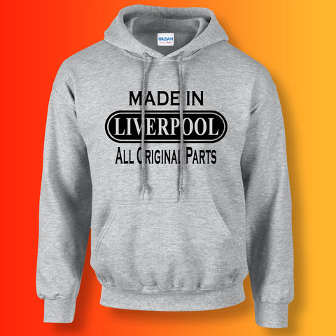 Made In Liverpool All Original Parts Hoodie Heather Grey