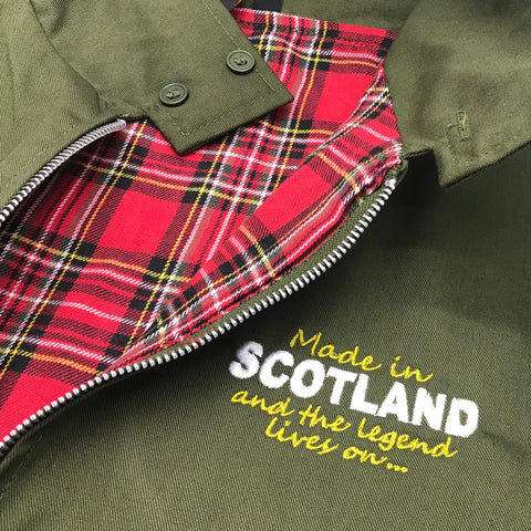Made in Scotland and The Legend Lives on Harrington Jacket