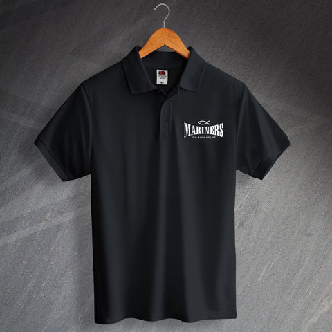 Grimsby Football Polo Shirt Embroidered Mariners It's a Way of Life