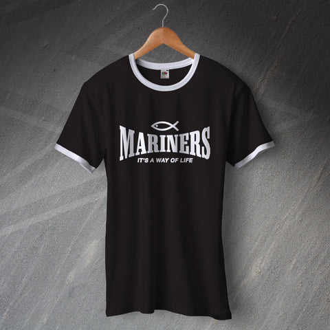 Grimsby Football Shirt Printed Ringer Mariners It's a Way of Life