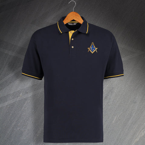 Masons Embroidered Contrast Polo Shirt