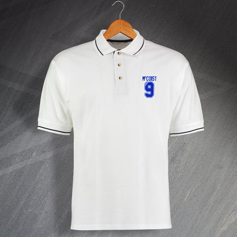 Rangers Football Polo Shirt Embroidered Contrast McCoist 9