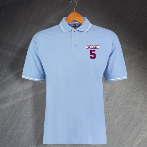 Villa Football Polo Shirt Embroidered Contrast McGrath 5