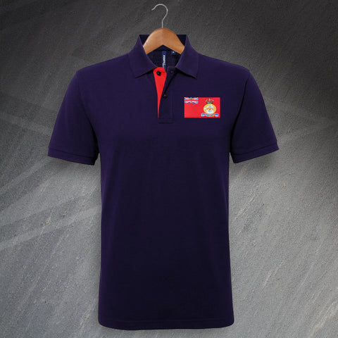 Merchant Navy Polo Shirt Embroidered Classic Fit Contrast British Armed Forces Veteran