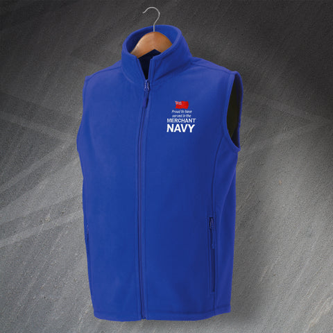 Merchant Navy Fleece Gilet Embroidered Proud to Have Served