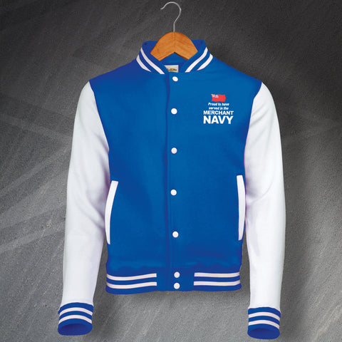 Merchant Navy Varsity Jacket Embroidered Proud to Have Served