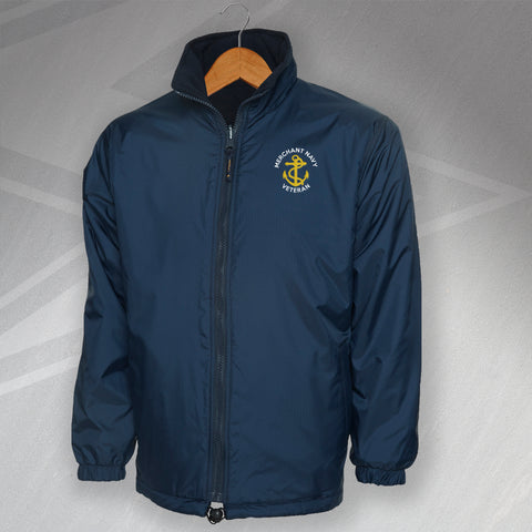 Merchant Navy Jacket Embroidered Premium Reversible Fleece Veteran Anchor
