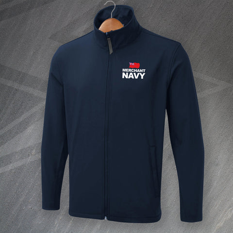 Merchant Navy Embroidered Waterproof Softshell Jacket