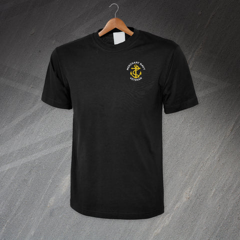 Merchant Navy Veteran Anchor Embroidered T-Shirt