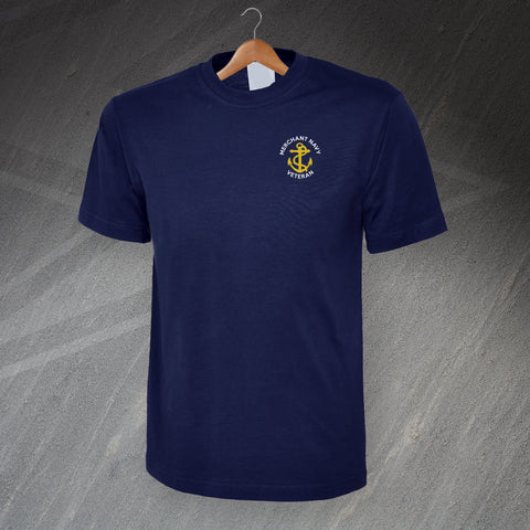 Merchant Navy Veteran Anchor Embroidered T-Shirt
