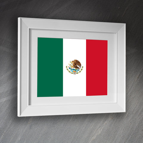 Mexico Football Framed Print Flag of Mexico